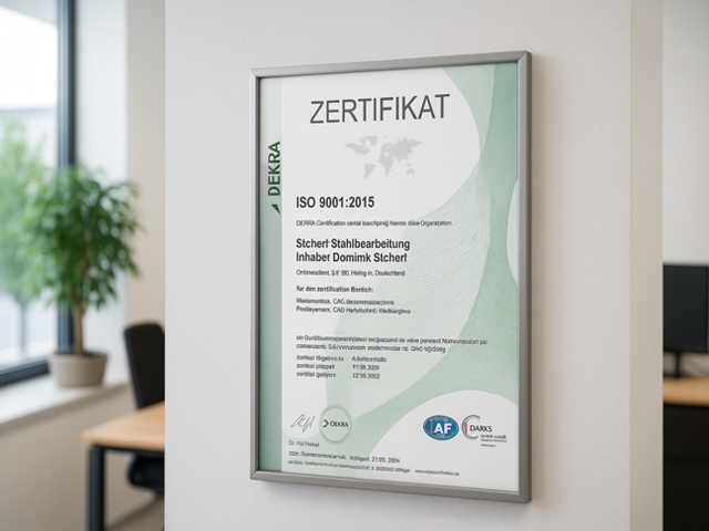 ISO 9001 Zertifizierung Sichert Stahlbearbeitung
